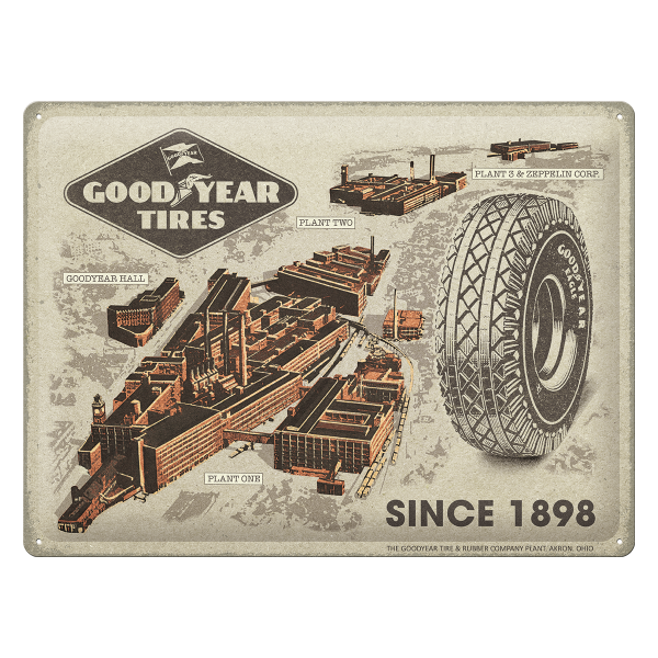 Goodyear Tin Sign (30 x 40 cm) &quot;Factories&quot;